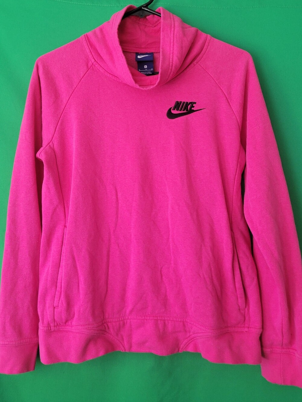 Nike Hot Pink Hoodie Therma Fleece Funnel Neck Sweatshirt Swoosh Girls XL